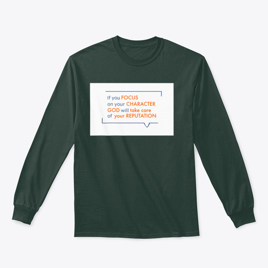 A stylish God Will Take Care Of Your Reputation T-shirt featuring a vector quote design, made from soft 100% cotton fabric.